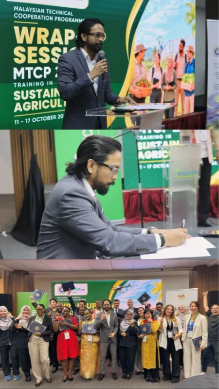 Hazwan Hussein speaking at the MTCP 2026 wrap-up session